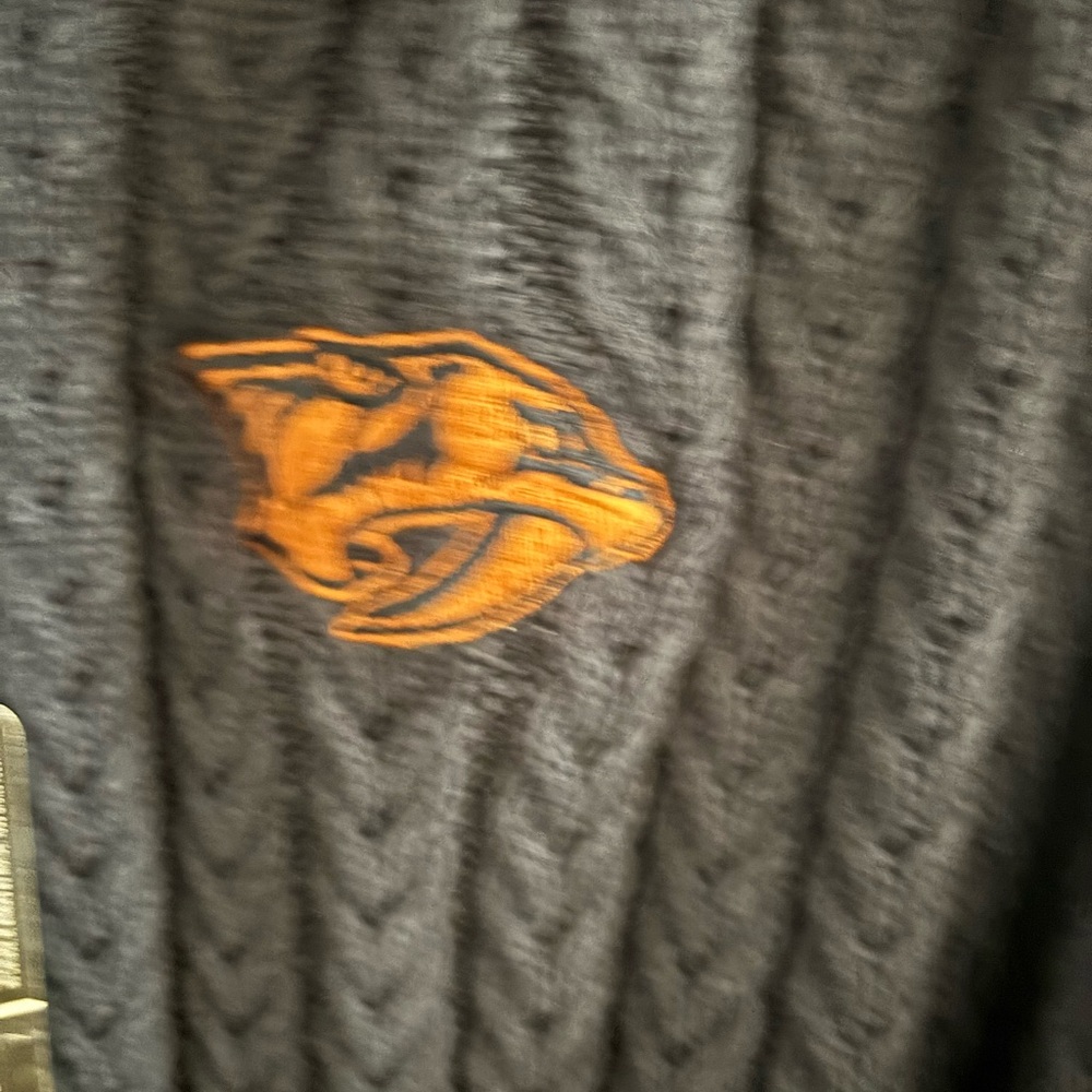 Elegant Navy Cable Knit Crewneck Sweater. Nashville Predators - Picture 7 of 7